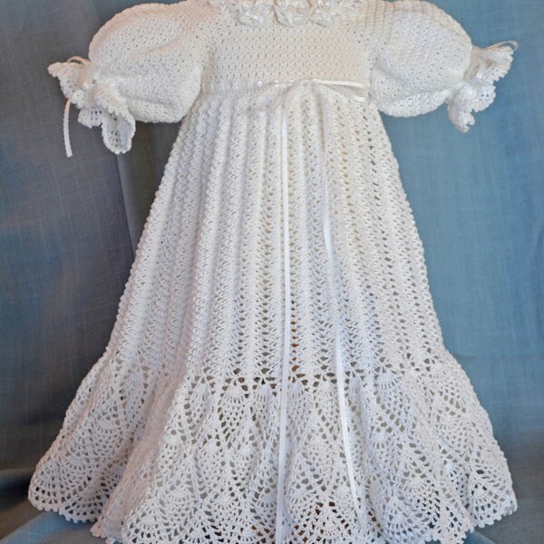 White Christening / Blessing Gown -  Baby Dress - READY TO SHIP -  13083-G