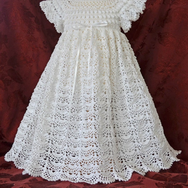 White Christening / Blessing Gown Baby Dress - READY TO SHIP -  13114-G