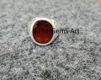 Bague rubis naturel en argent sterling 925 certifié pour homme et femme