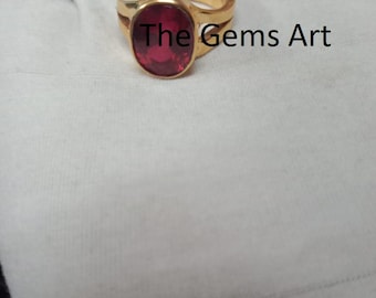 Bague avec rubis naturel certifié | Bijoux unisexes artisanaux en argent sterling 925
