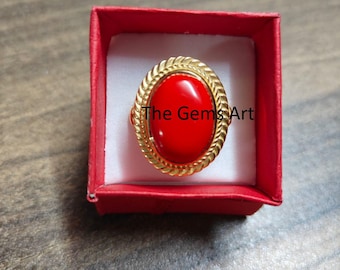 Certified Natural Coral Ring In 925 Sterling Silver For Men And Women