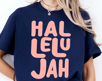 Hallelujah SVG PNG, Minimalist Christian SVG, Modern Faith Quote Design, Jesus Shirt Svg, Church Sublimation, Cricut Cut Digital File