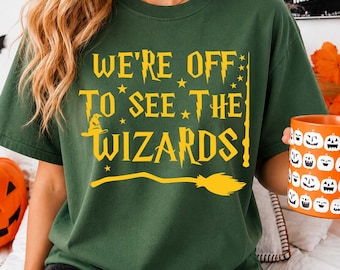 Wizard Shirt SVG, We're Off To See The Wizards Design, Magical Quote Cricut Cut File, Fantasy Sublimation PNG, Halloween Digital Download