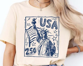 Vintage USA 250 SVG PNG, Statue Of Liberty Patriotic Shirt Design, Fourth Of July America 250 Sublimation Download