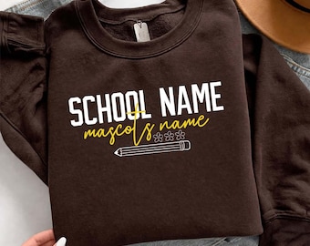 Custom School Name PNG, Personalized Teacher PNG, School Mascot Sublimation Design, Back To School PNG, Teacher Shirt Design