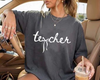 Teacher SVG PNG, Minimalist Teacher Script Design, Teacher Life Shirt Graphic, Educator Gift, Classroom Digital Download