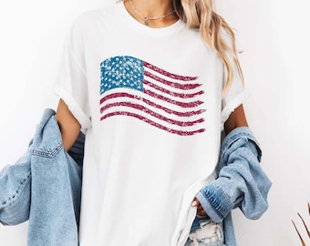 Fourth of July SVG PNG, Vintage American Flag Svg, Distressed USA Flag Design, Patriotic Sublimation File, Retro America Png