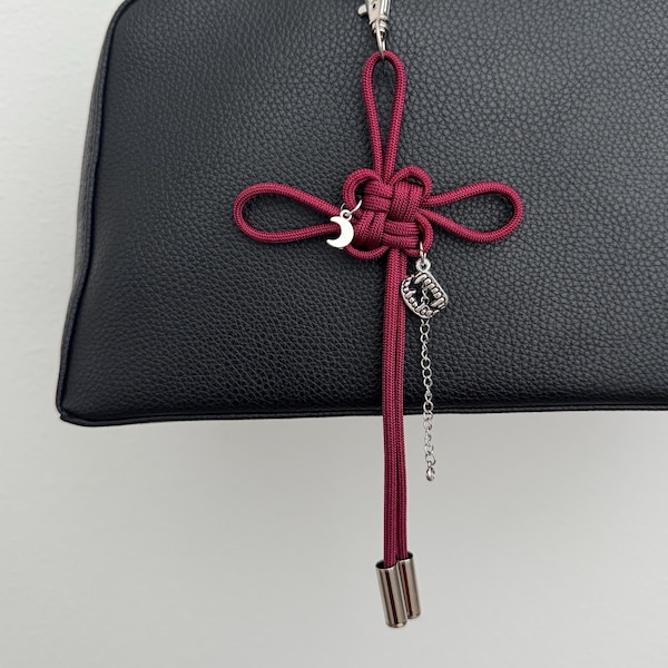 Red Kpop Lucky Knot Keychain | Full Size
