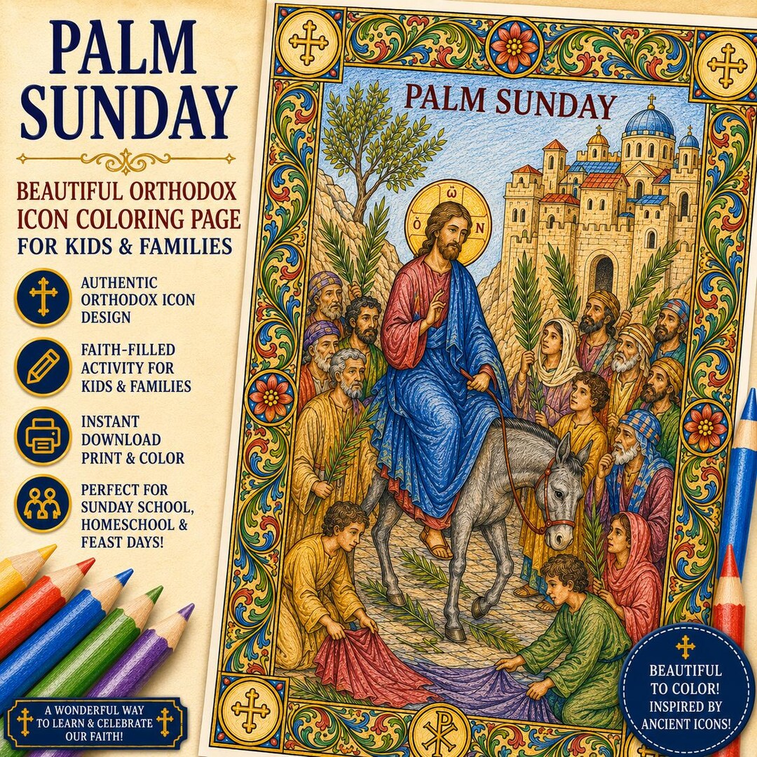 Palm Sunday Coloring Page – Jesus’ Triumphal Entry Into Jerusalem ...