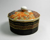 Vintage Japanese Porcelain Trinket Box Home Decor Jewelry Box