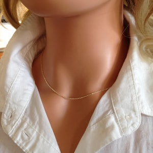 Collier chaîne rempli d'or 14 carats, collier de superposition minimaliste, cadeau pour elle