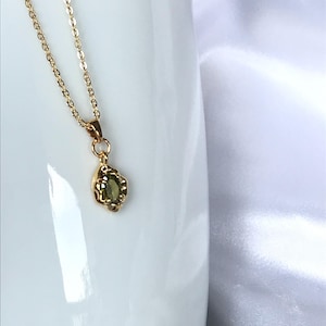 Minimalist Gold Necklace Pendant, 18K Gold Filled Necklace, Dainty Green Peridot Necklace, Layering Necklace, Everyday Jewelry Gift