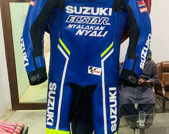 Suzuki Leather Motorcycle Racing Suit – CE Approved, Track Ready