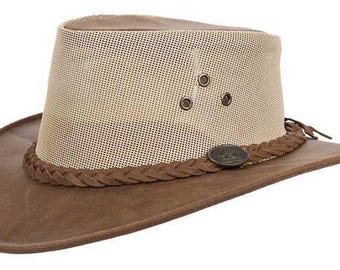 Mesh Outback Cowboy Hat – Wide Brim Sun Hat, Western Style