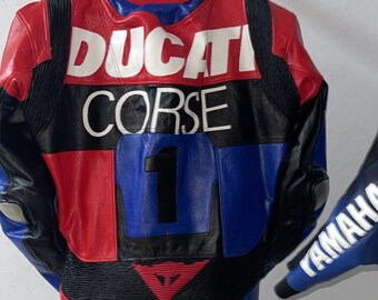 Ducati Corse Leather Motorcycle Racing Suit | CE Armored Biker Gear