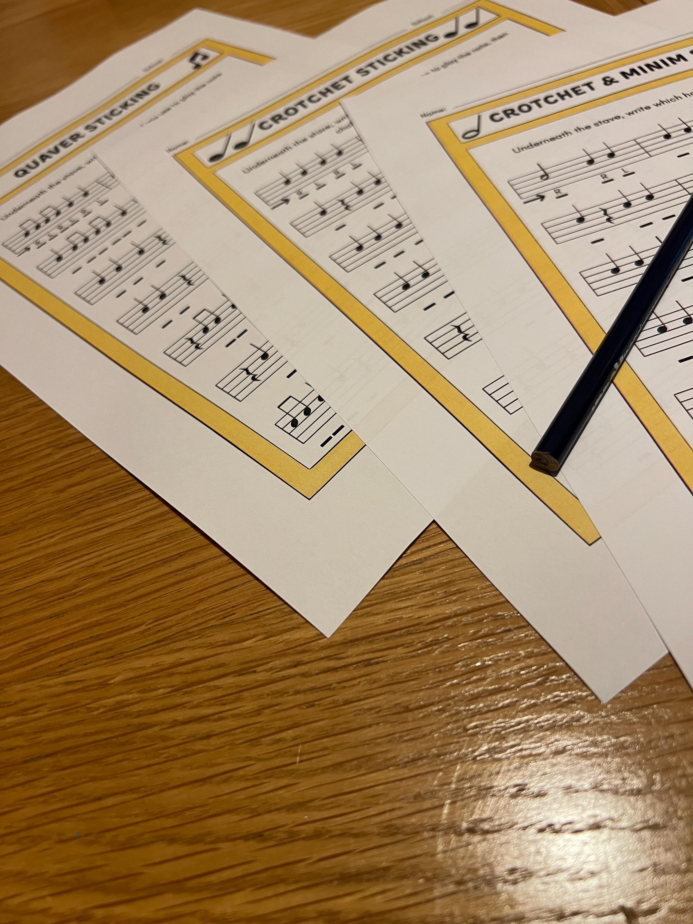 Drum Sticking Worksheets | Beginner Percussion Practice Sheets ...