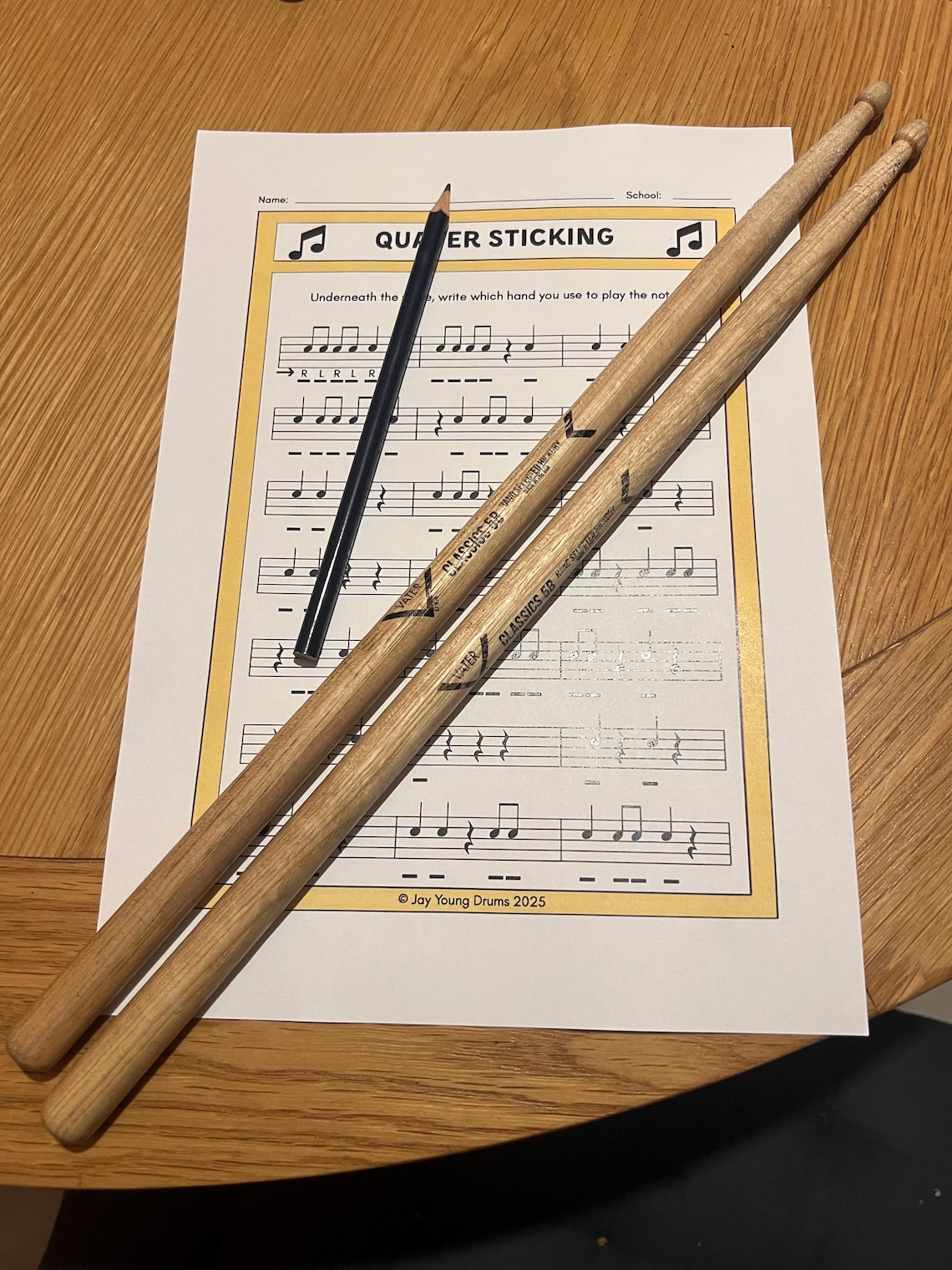 Drum Sticking Worksheets | Beginner Percussion Practice Sheets ...