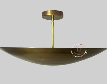 6 Light Elegant Ceiling Flushmount Light | Pendant Mid Century Modern Raw Brass Sputnik Chandelier light Fixture
