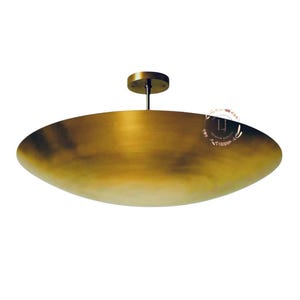 Mid Century Modern Sputnik Chandelier: Raw Brass 6-Light Ceiling Fixture