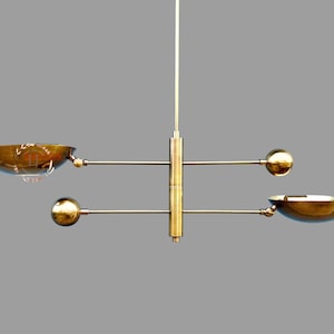 Antique Brass Sputnik Chandelier: Mid-Century Modern Ceiling Light