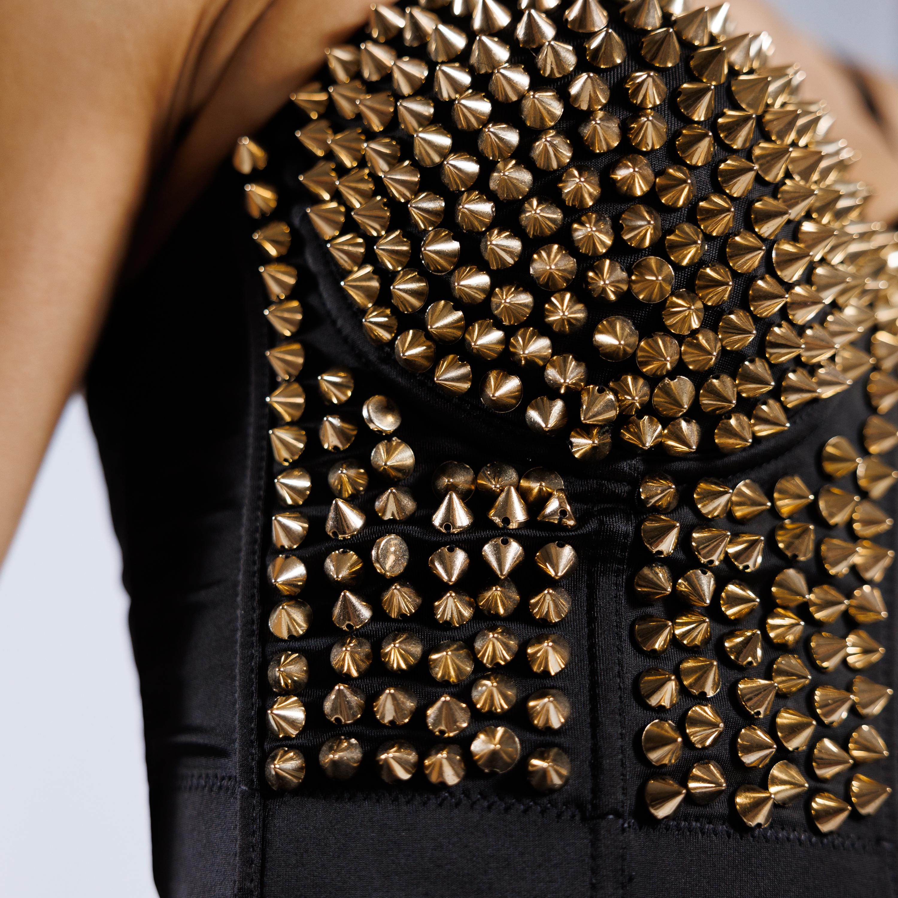Spiked Corset Top, Studded Crop Top, Gothic Corset Top, Punk