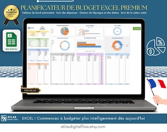 Planificateur de budget Excel tout-en-un | Mensuel Hebdomadaire Bimensuel | Tableau de bord premium + suivi dépenses dettes épargne valeur