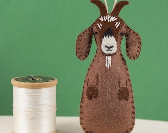 PDF Felt Ornament Pattern, Goat Pattern, Hand Sewing, Felt Craft, DIY Handmade Gift