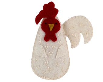 PDF Felt Ornament Pattern, Rooster Pattern, Hand Sewing, Felt Craft, DIY Handmade Gift