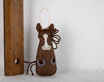 Felt Horse Ornament PDF Pattern, Hand Sewing Craft, DIY Handmade