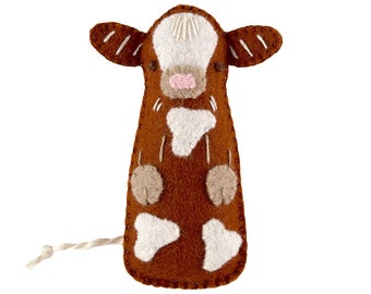 PDF Felt Ornament Pattern, Cow Pattern, Hand Sewing, Felt Craft, DIY Handmade Gift