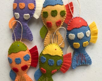 PDF Felt Ornament Pattern, Fish Pattern, Hand Sewing, Felt Craft, DIY Handmade Gift