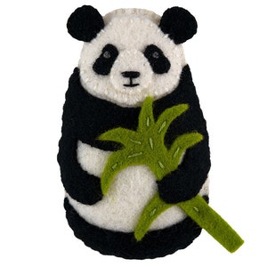 PDF Felt Ornament Pattern, Panda Pattern, Hand Sewing, Felt Craft, DIY Handmade Gift image 1