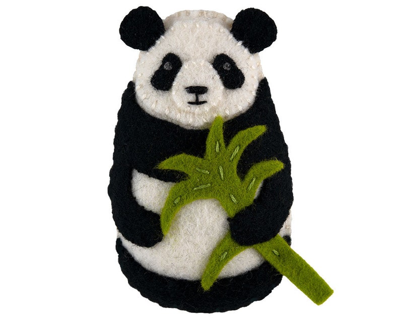 PDF Felt Ornament Pattern, Panda Pattern, Hand Sewing, Felt Craft, DIY Handmade Gift image 1