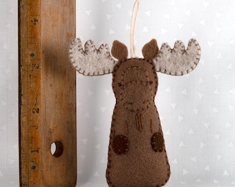 PDF Felt Ornament Pattern, Moose Pattern, Hand Sewing, Felt Craft, DIY Handmade Gift
