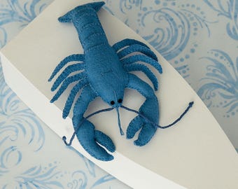 PDF Felt Stuffie Pattern, Lobster Pattern, Felt Ornament, Soft Toy Pattern, Hand Sewing, Felt Craft, DIY Handmade Gift