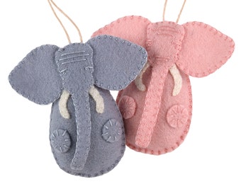 PDF Felt Ornament Pattern, Elephant Pattern, Hand Sewing, Felt Craft, DIY Handmade Gift