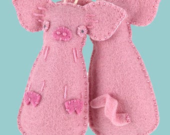PDF Felt Ornament Pattern, Pig Pattern, Hand Sewing, Felt Craft, DIY Handmade Gift