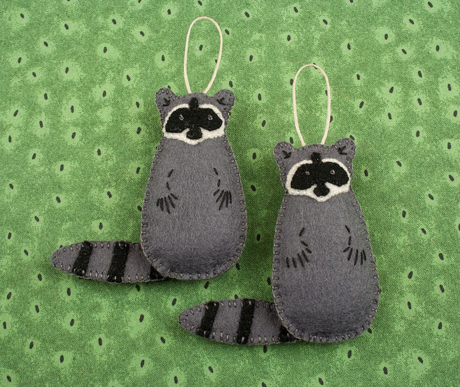 Felt Raccoon Ornament Pattern Woodland Plush Sewing 6DD