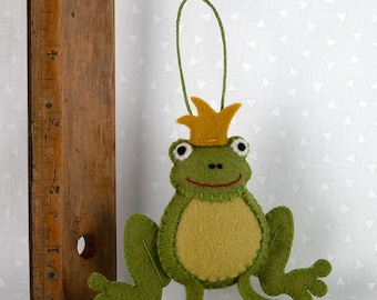 Felt Frog Ornament, PDF Pattern, Hand Sewing, DIY Handmade Craft