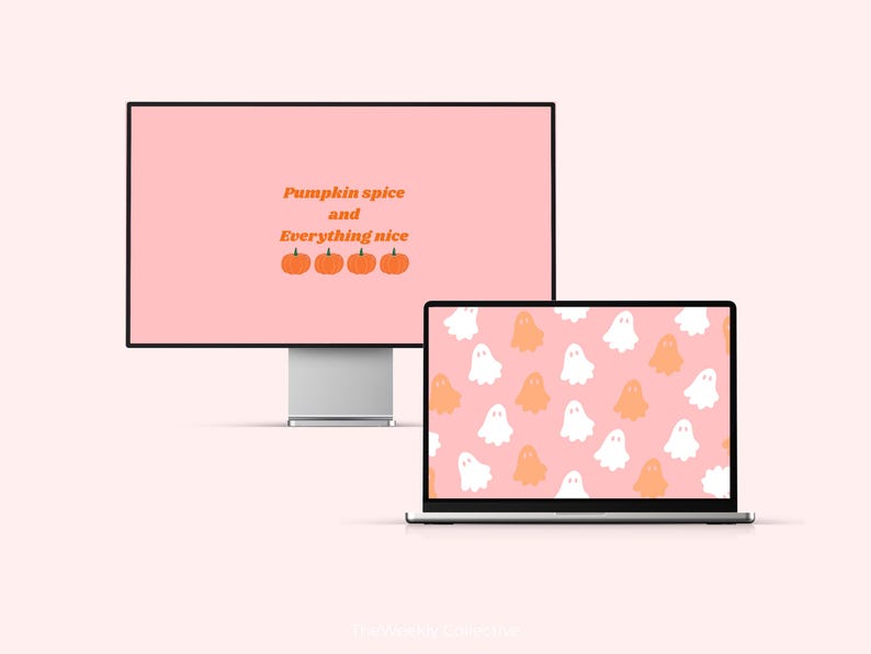 Pumpkin Spice Desktop Wallpaper | Cute Ghost Halloween Computer ...