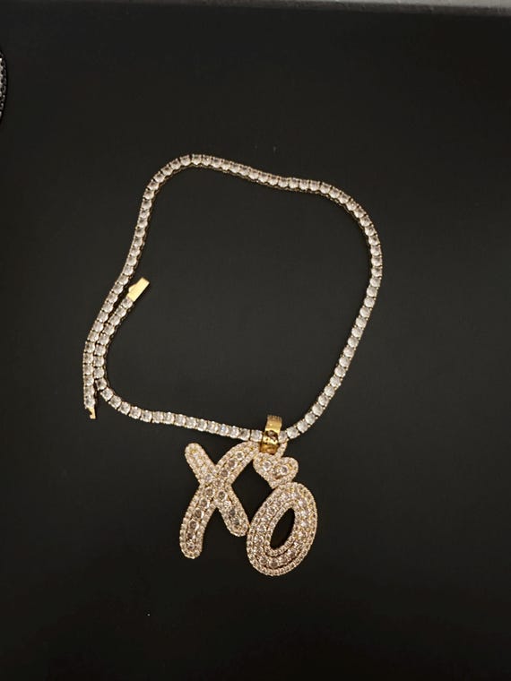 Gold Plated Xo Pendant XO Pendant Necklace – Iced Out Sterling