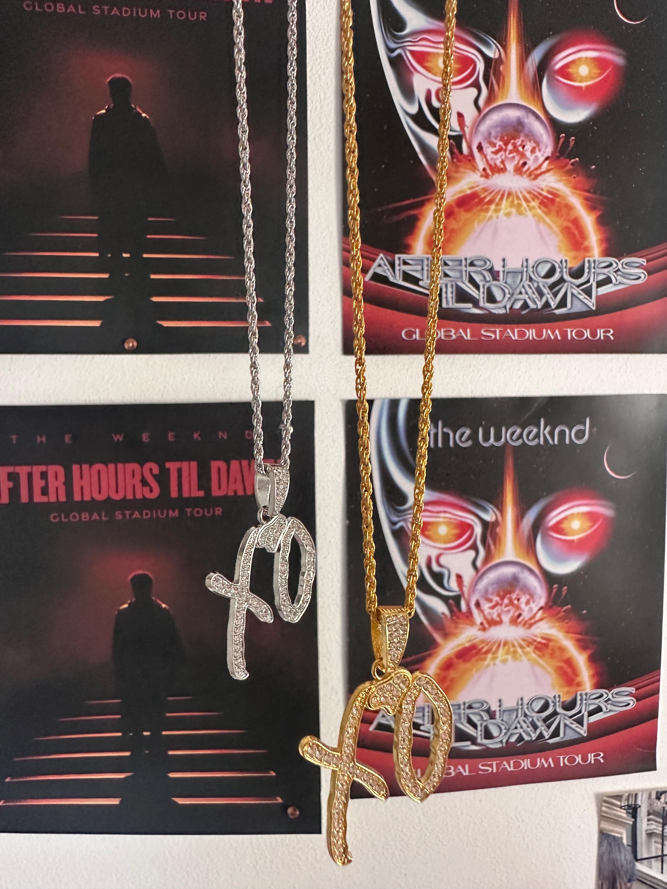 XO Necklace – Gold, Silver the Weeknd Pendant, Dainty Silver Chain