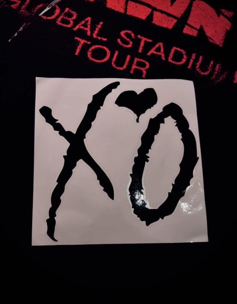 Black XO Car Sticker – the Weeknd Inspired Decal, XO Logo Vinyl Sticker ...