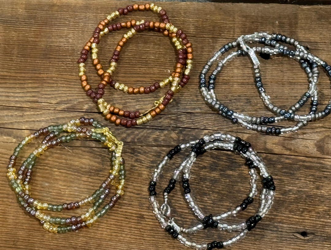 Nature Inspired Triple Wrap Strand Bracelets- Woodland Collection, Wrap ...