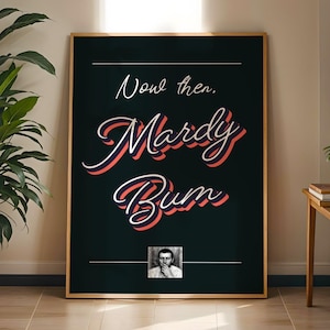 Mardy Bum Lyric Poster – Arctic Monkeys Inspired Wall Art – Neon & Handwritten Typography Music Print