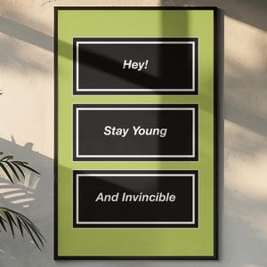 Oasis Stay Young Lyric Poster: Britpop Indie Music Wall Art