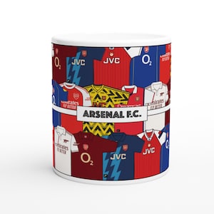 Arsenal Kit Collage Mug: Iconic Football Shirt - Gunners Gift