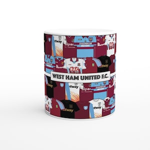 West Ham Kit Collage Mug: Hammers Football Fan Gift