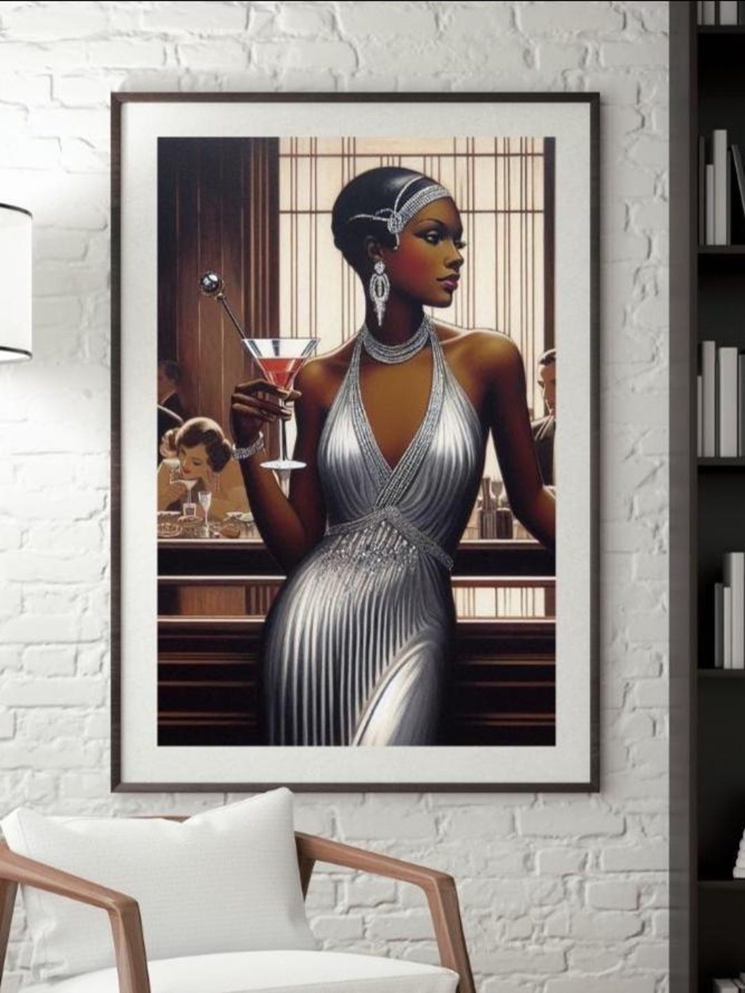 Manhattan in Silver Art Deco Black Woman Print: 1920s Glamour, Vintage ...