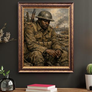 WWI Soldier Digital Painting | Harlem Hellfighters Tribute, Emotional War Art (Digital Download)